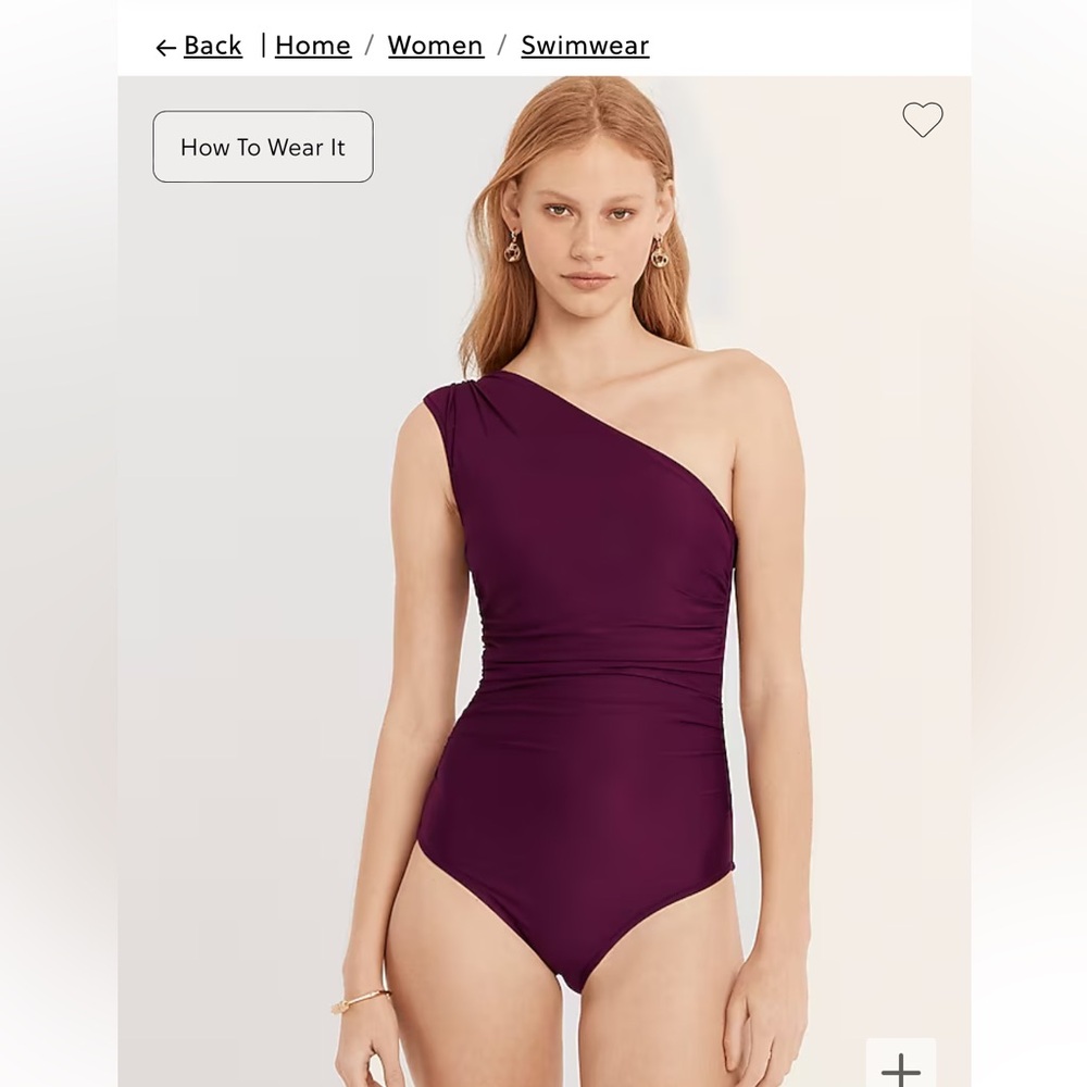 J Crew One shoulder Ruched Swimsuit
